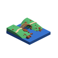 Transparent Isometric road, sea and moutain