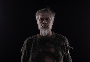 prisoner man in prison chains, prison cell