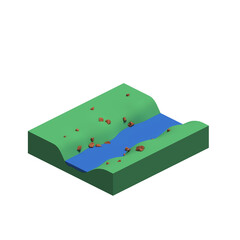 Transparent Isometric road, sea and moutain