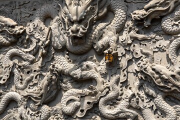 Closeup shot of traditional Asian statues