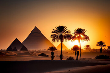 pyramids of giza artistic appearance, generative ai