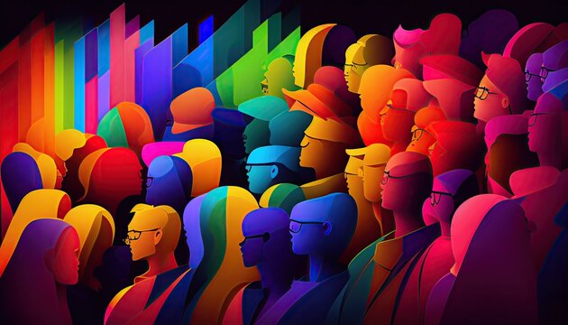 LGBT Community Pride Background Illustration, Rainbow Flag Colors. Generative AI