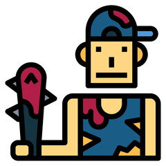 zombie hunter filled outline icon style