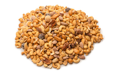 A group of almonds, pistachios, walnuts, macadamia, cashews.
