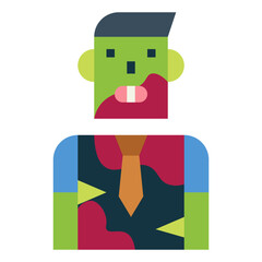 zombie flat icon style