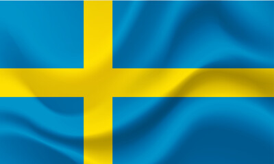Obraz premium Swedish flag. Flag of Sweden. Vector Sweden flag illustration.