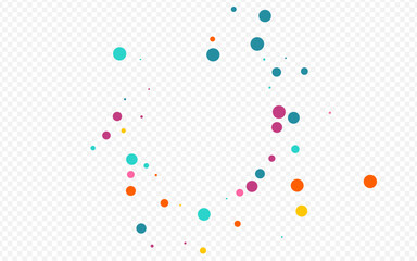 Color Polka Fun Vector Transparent Background.