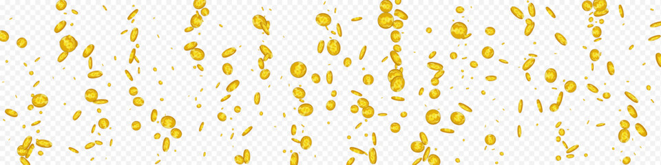 Cartoon Gold Dollar Vector Transparent Panoramic