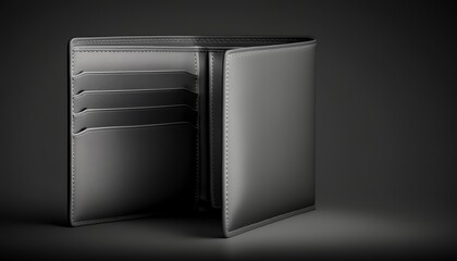 Sleek Sophistication: Black Wallet on Dark Gray Background