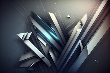 Polygon Struktur - wei&szlig;er Hintergrund mit Farbe - Generative AI