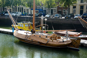 At the old harbor in the old town of Zierikzee, Netherlands