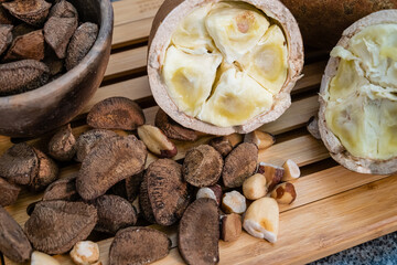 in natura cupuaçu fruit and nuts © Andre ojr