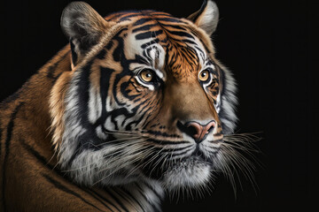Fototapeta premium Wild Animal Tiger Portrait. Illustration Generative AI