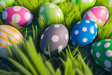 If you're looking for a background that matches the childlike feel of Easter, this background of decorated Easter eggs is sure to delight you.