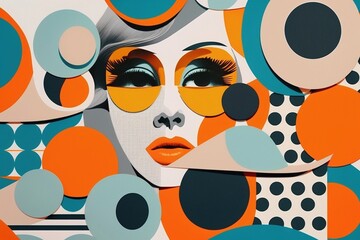 Abstract geometric pattern design of circles template artwork. Overlapping for cover style background.