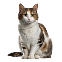 Cat isolated on white, transparent background, PNG, generative ai
