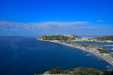 Panoramic view of the gulf from Bacoli, a town in the Campania region.