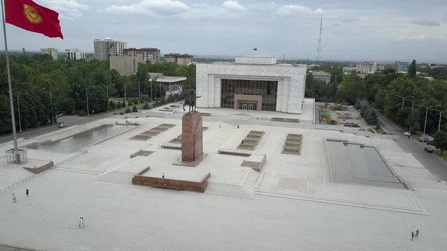 Bishkek, Kyrgyzstan - City Center with Manas Monument