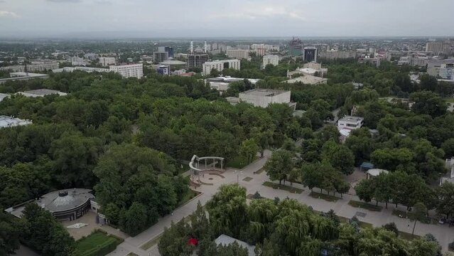 Bishkek, Kyrgyzstan - City Center with Manas Monument