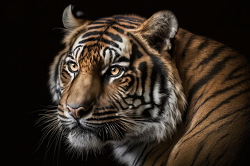 Wild Animal Tiger Portrait. Illustration Generative AI