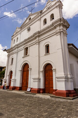 Fototapeta premium historic traditional church in colombian andean town