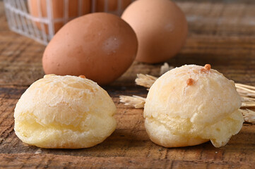 traditional baked cheese bread typical Brazilian food cheese roast with free range egg