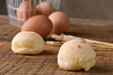 traditional baked cheese bread typical Brazilian food cheese roast with free range egg