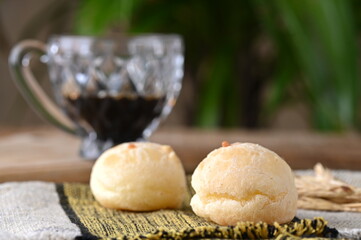 traditional baked cheese bread typical Brazilian food cheese roast with coffee