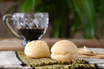 traditional baked cheese bread typical Brazilian food cheese roast with coffee
