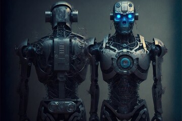 Fototapeta na wymiar Outstanding Achievement in Robotics in Creating Humanoid Robots AI