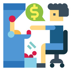 gambler flat icon style