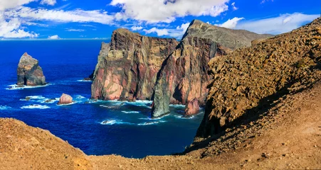 Foto op Plexiglas nature scenery of Madeira island. Atlantic ocean, Portugal. Viewpoint Ponta do Rosto in eastern part, Ponta de sao Lourence peninsula © Freesurf