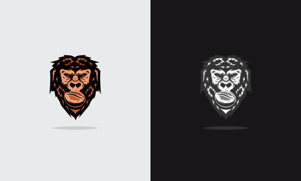 gorilla head vector logo