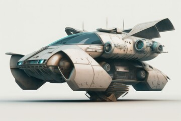 Futuristic sci-fi cyberpunk car studio render. Generative AI digital illustration.
