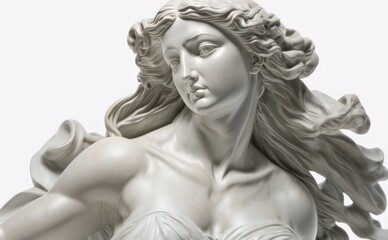 Obraz na płótnie Canvas Ancient Greek statue of Hera (Greek Godess), studio render, created with Generative AI.