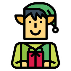 elves filled outline icon style
