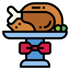 roast turkey filled outline icon style