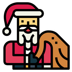 santa claus filled outline icon style