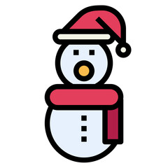 snowman filled outline icon style