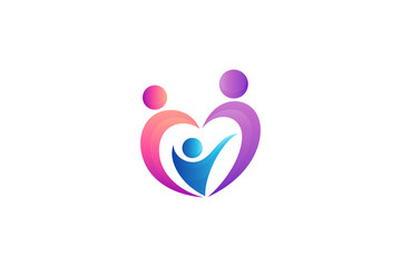 family love care logo with colorful design