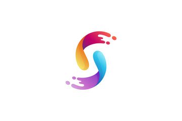 wave letter s logo with fast movement