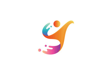 Abstract people logo template with water splash