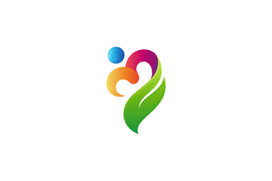 People logo with leaf and heart shape