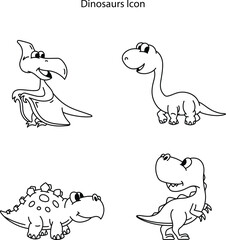 Dinosaur line icon. linear style sign for mobile concept and web design. Dinosaur outline vector icon. Symbol, logo illustration. 