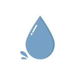 Water drop vector icon on white background.