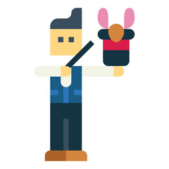 magic show flat icon style