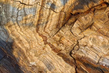 Natural Background of Malibu Layered Rock Formation