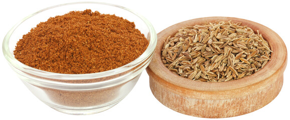 Crushed cumin with whole ones