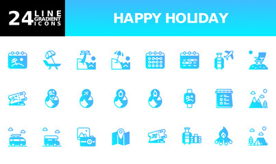 Fototapeta na wymiar Icon Pack Holiday, Vacation, Travel. editable file and color.