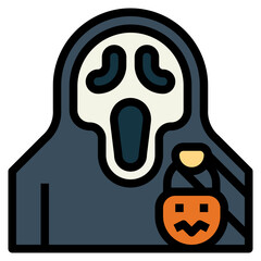ghost filled outline icon style